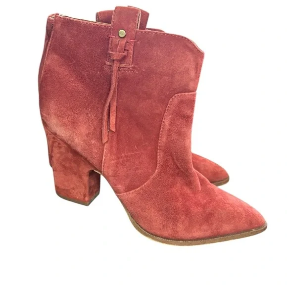 Sam Edelman Niomi Suede Western boho 
Booties In Red Paprika Size 7 preloved - Picture 9 of 10